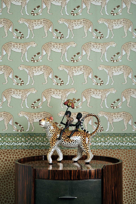 Tapete Leopard Walk von Cole & Son - Olive/ White