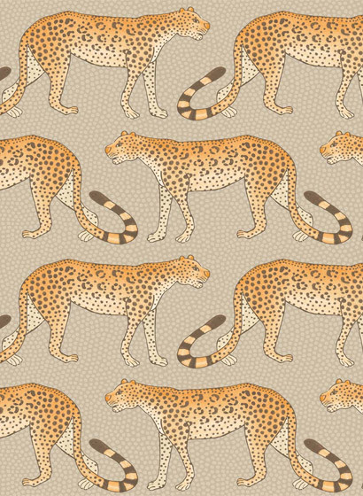 Tapete Leopard Walk von Cole & Son - Stone/ Orange