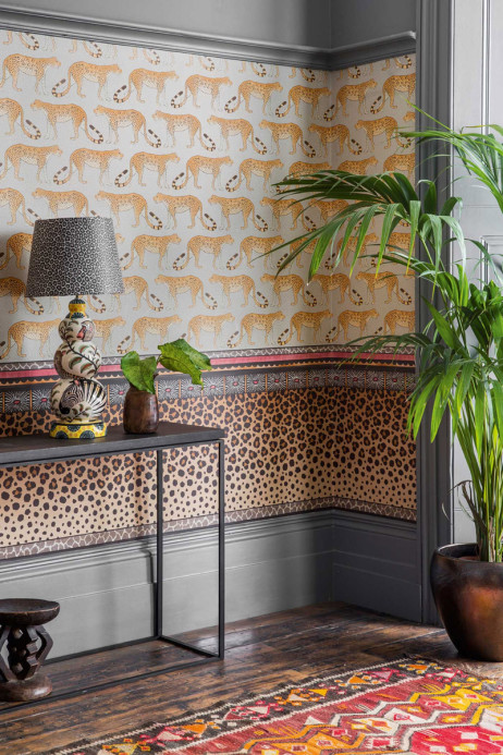 Tapete Leopard Walk von Cole & Son - Stone/ Orange
