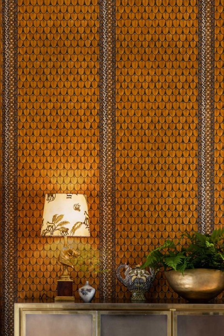 Bordüre Ardmore Border von Cole & Son - Orange/ Charcoal