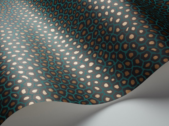 Tapete Senzo Spot von Cole & Son - Petrol/ Gold