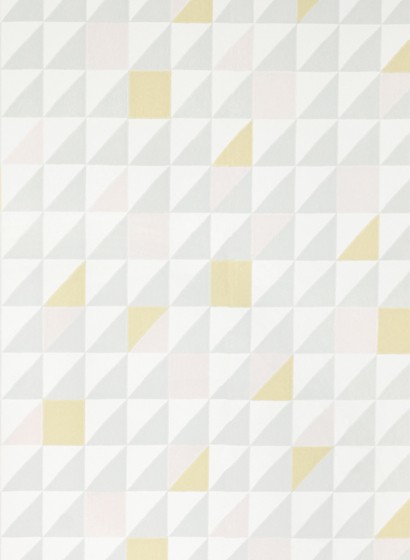Majvillan Carta da parati Katinka - Soft Grey/ Yellow/ Pink/ Cream White