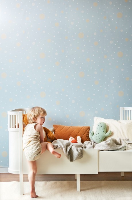 Majvillan Wallpaper Confetti Soft Blue