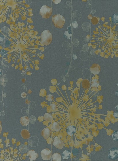 Harlequin Wallpaper Moku Graphite/ Mustard