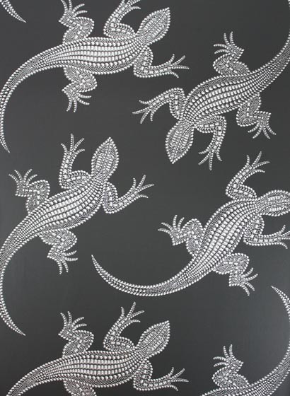 Osborne & Little Papier peint Komodo - Black/ Silver