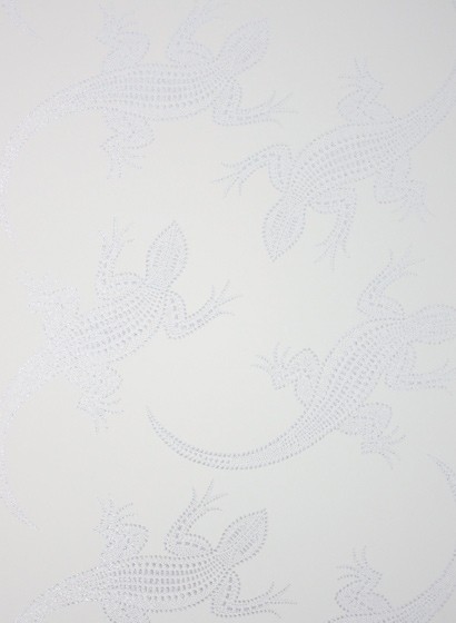 Osborne & Little Papier peint Komodo - White/ Silver
