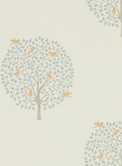 Sanderson Papier peint Bay Tree - Copper/ Denim