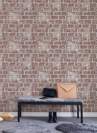 Ziegeltapete Decorated Bricks von Rebel Walls