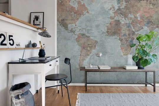 Weltkarte Tapete Around the World von Rebel Walls