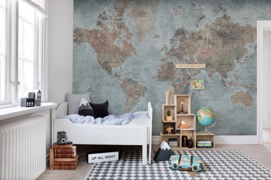 Weltkarte Tapete Around the World von Rebel Walls