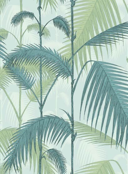 Cole & Son Wallpaper Palm Jungle Icons Seafoam