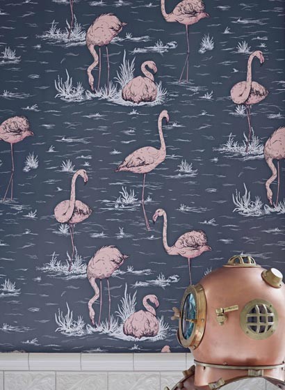 Cole & Son Papier peint Flamingos Icons