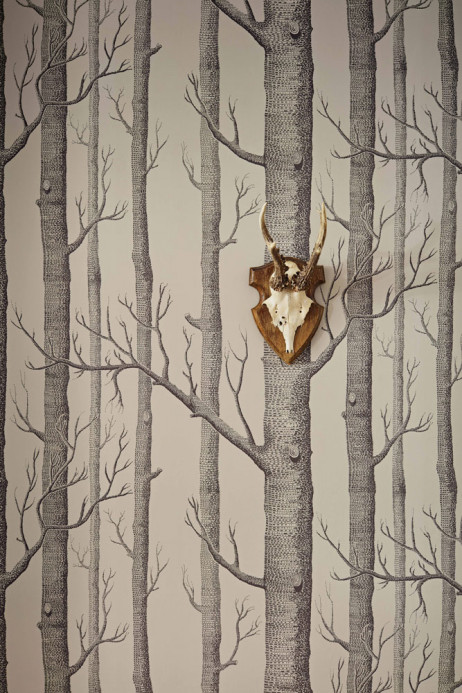 Cole & Son Wallpaper Woods Icons Linen/ Charcoal