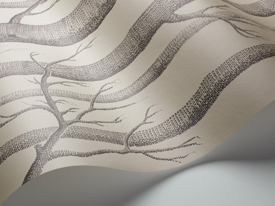 Cole & Son Papier peint Woods Icons - Linen/ Charcoal