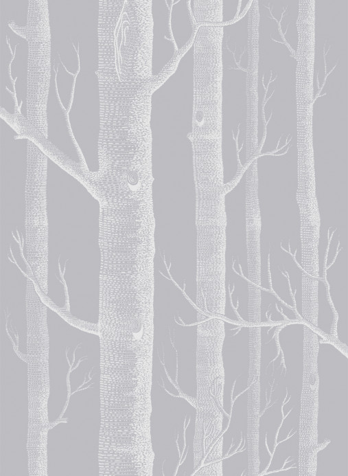 Cole & Son Papier peint Woods Icons - Grey/ White