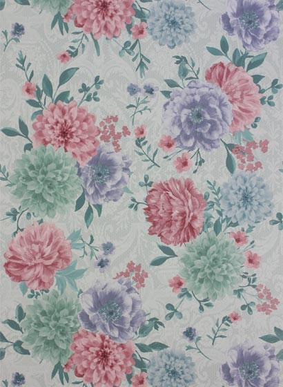 Matthew Williamson Papier peint Duchess Garden - Ice/ Blush/ Violet