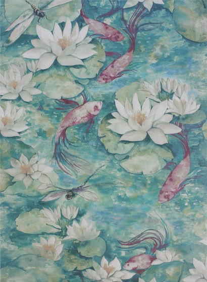 Matthew Williamson Papier peint Water Lily - Jade