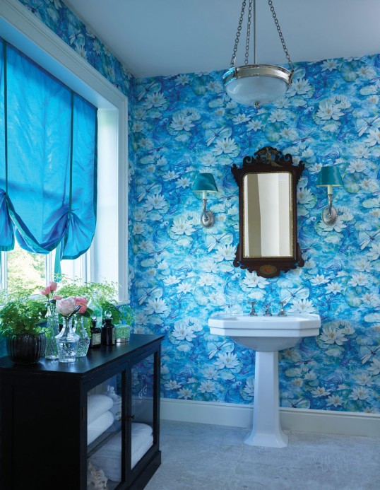 Matthew Williamson Wallpaper Water Lily Azure Blue