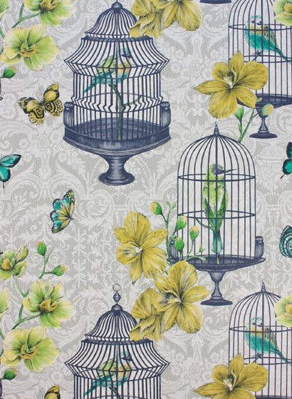 Matthew Williamson Carta da parati Orangery - Pale Sage/ Yellow/ Kiwi