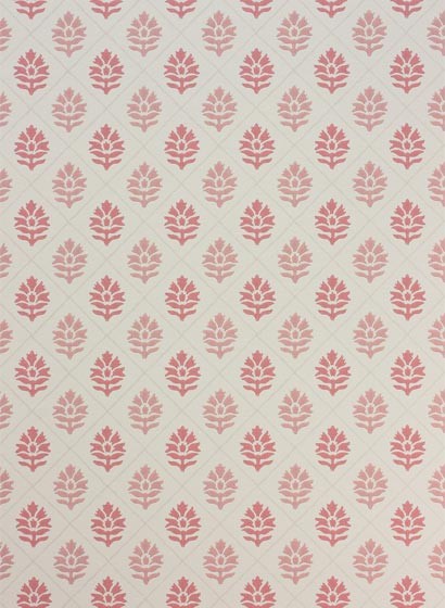 Nina Campbell Papier peint Camille - Coral/ Pink