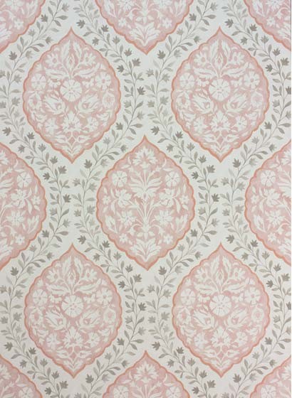 Nina Campbell Wallpaper Marguerite Pink/ Grey