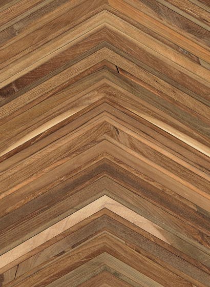 NLXL Papier peint Timber Strips TIM-06 - Teak on Teak Chevron