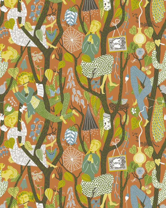 Stig Lindberg Tapete Melodi von Boras - 1755