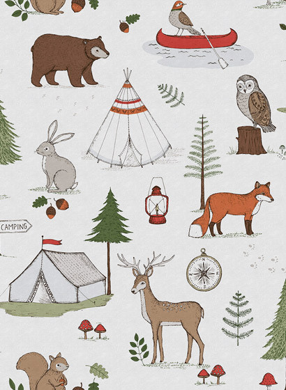 Kindertapete Camping Trip von Rebel Walls - Multi