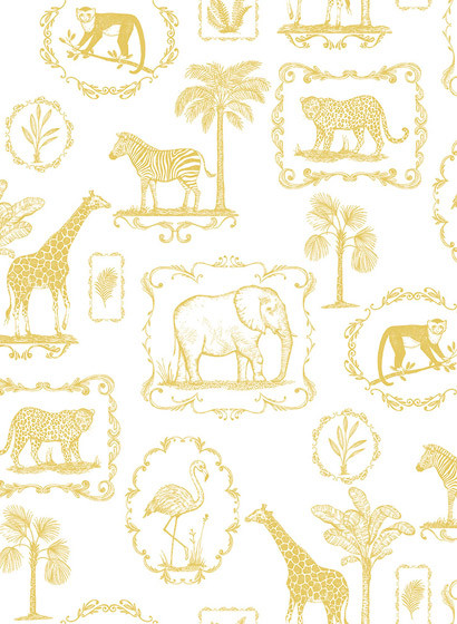 Kindertapete Animal Party von Rebel Walls - Yellow