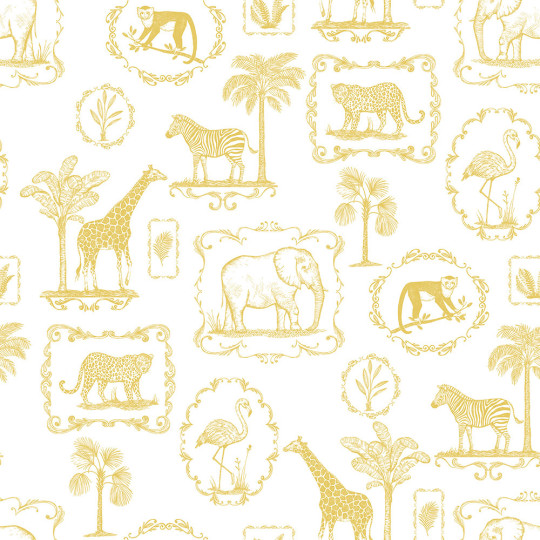 Kindertapete Animal Party von Rebel Walls - Yellow