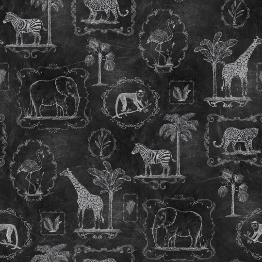 Rebel Walls Papier peint panoramique Animal Party - Blackboard