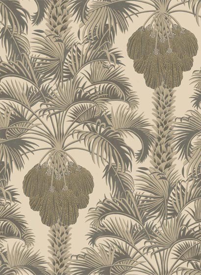 Cole & Son Wallpaper Hollywood Palm Silver/ Charcoal