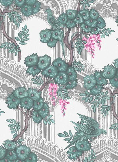 Cole & Son Papier peint Balon - Teal / Pink