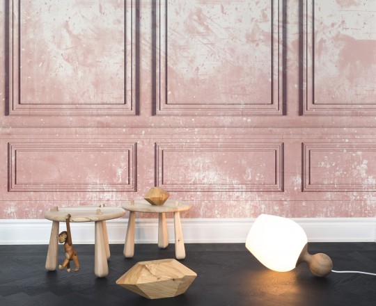 Rebel Walls Papier peint panoramique Patinated Panels - Pink