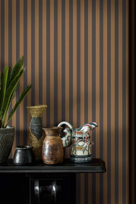 Cole & Son Wallpaper Regatta Stripe Tan & Black