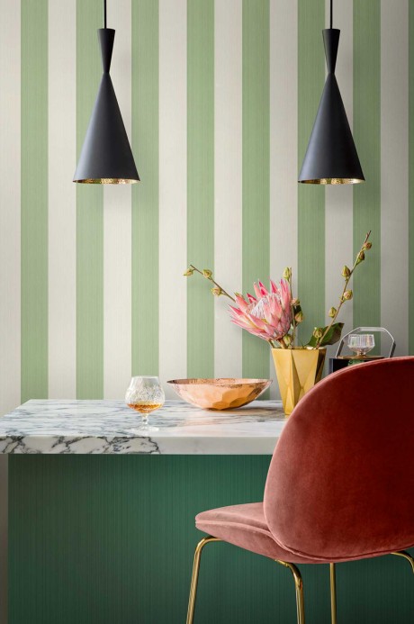 Cole & Son Wallpaper Jaspe Stripe Green