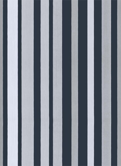 Cole & Son Papier peint Carousel Stripe - Silver/ Charcoal