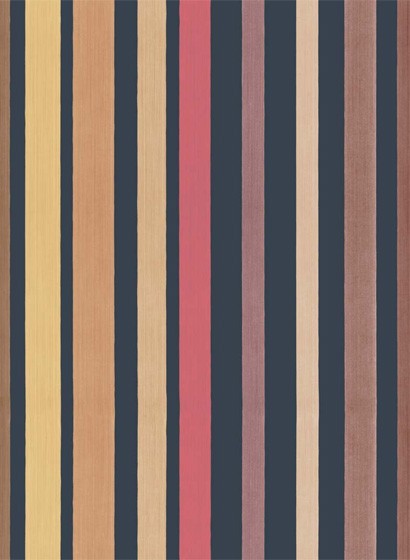 Cole & Son Papier peint Carousel Stripe - Charcoal/ Reds
