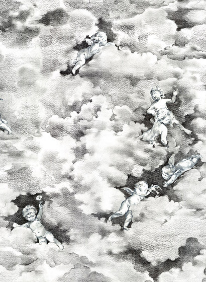 Wolken Tapete Chubby Cherubs von Rebel Walls - Black & White