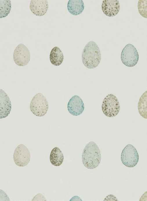 Vogelei Tapete Nest Egg von Sanderson - Marine/ Aqua