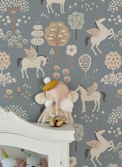 Majvillan Tapete True Unicorns - Evening Blue
