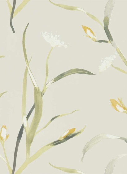 Florale Tapete Saona von Harlequin - Ochre/ Linen