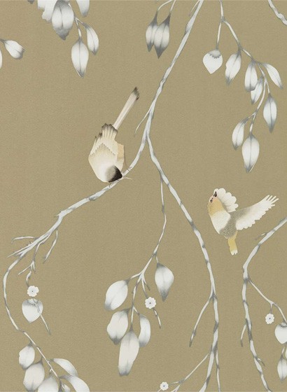 Vogel Tapete Iyanu von Harlequin - Linen/ Blush