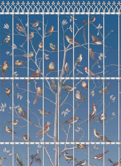 Christian Lacroix Wallpaper Uccelli Cerulean Sky