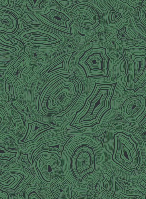 Tapete Malachite von Cole and Son - Emerald and Black