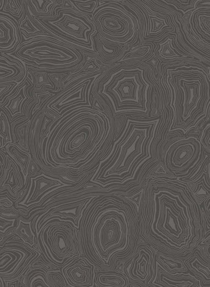 Cole & Son Papier peint Malachite - Charcoal/ Silver