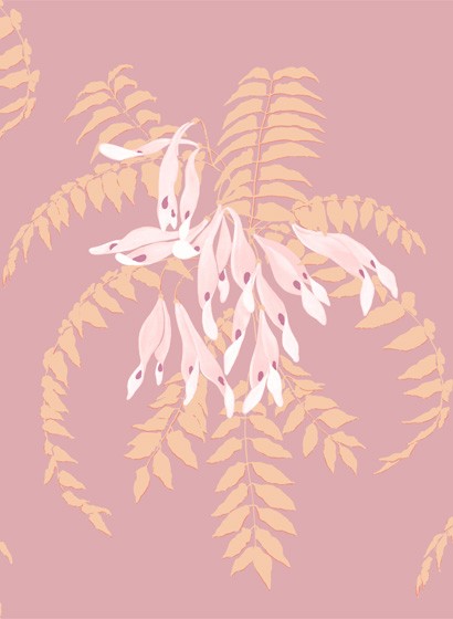 Florale Tapete Semi von Ailanto - Fuchsia Seed & Pink
