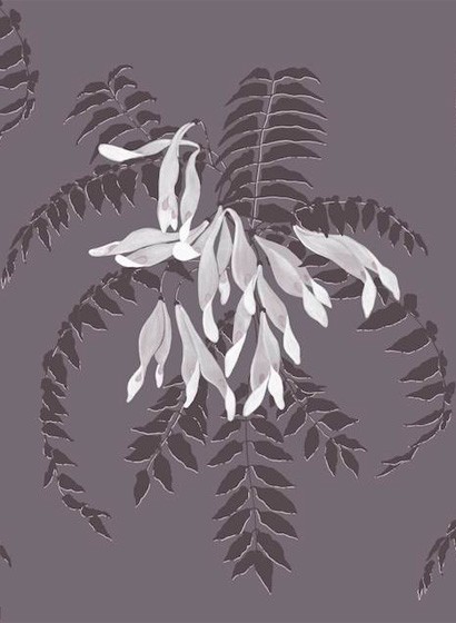 Florale Tapete Semi von Ailanto - Smoke Purple