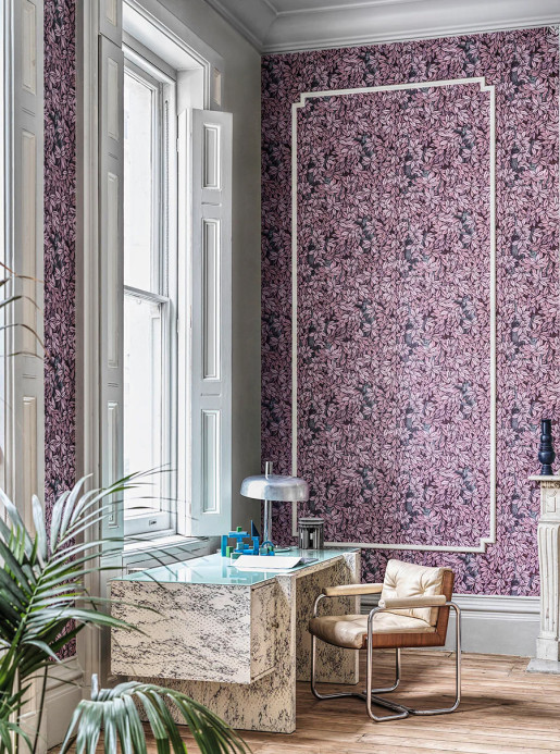 Cole & Son Wallpaper Foglie e Scimmie - Blush with Blue