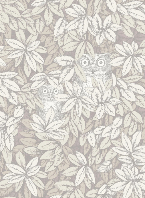 Cole & Son Wallpaper Foglie e Civette - White